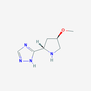molecular formula C7H12N4O B13278337 5-[(2S,4R)-4-Methoxypyrrolidin-2-yl]-1H-1,2,4-triazole 