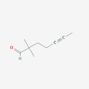 molecular formula C9H14O B13278348 2,2-Dimethylhept-5-ynal 