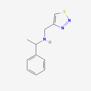 molecular formula C11H13N3S B13278366 (1-Phenylethyl)(1,2,3-thiadiazol-4-ylmethyl)amine 