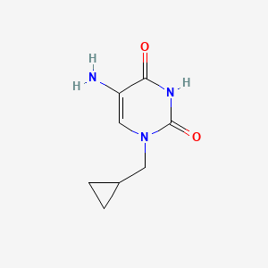 molecular formula C8H11N3O2 B13278383 5-Amino-1-(cyclopropylmethyl)-1,2,3,4-tetrahydropyrimidine-2,4-dione 