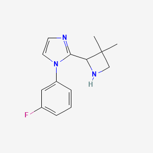 molecular formula C14H16FN3 B13278392 2-(3,3-Dimethylazetidin-2-yl)-1-(3-fluorophenyl)-1H-imidazole CAS No. 2060000-48-6