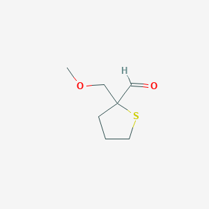 molecular formula C7H12O2S B13278401 2-(Methoxymethyl)thiolane-2-carbaldehyde 