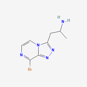 molecular formula C8H10BrN5 B13278413 1-{8-Bromo-[1,2,4]triazolo[4,3-a]pyrazin-3-yl}propan-2-amine 