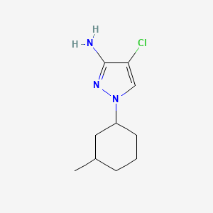molecular formula C10H16ClN3 B13278422 4-chloro-1-(3-methylcyclohexyl)-1H-pyrazol-3-amine 