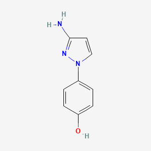 molecular formula C9H9N3O B13278445 4-(3-Amino-1H-pyrazol-1-YL)phenol 