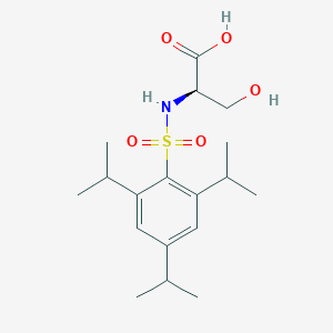 molecular formula C18H29NO5S B13278456 (S)-3-Hydroxy-2-(2,4,6-triisopropylphenylsulfonamido)propanoicacid 
