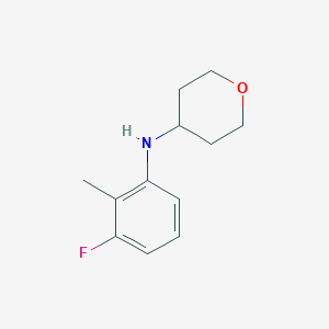 molecular formula C12H16FNO B13278476 N-(3-fluoro-2-methylphenyl)oxan-4-amine 