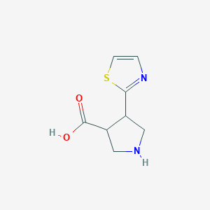 molecular formula C8H10N2O2S B13278477 4-(1,3-Thiazol-2-YL)pyrrolidine-3-carboxylic acid 
