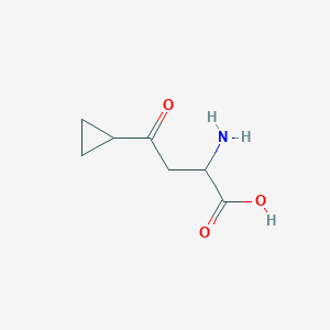 molecular formula C7H11NO3 B13278497 2-Amino-4-cyclopropyl-4-oxobutanoic acid 