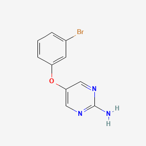 molecular formula C10H8BrN3O B13278517 5-(3-Bromophenoxy)pyrimidin-2-amine 
