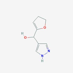 molecular formula C8H10N2O2 B13278530 (4,5-Dihydrofuran-2-yl)(1H-pyrazol-4-yl)methanol 