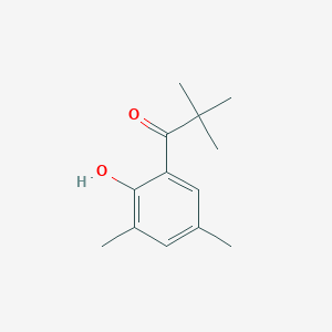 molecular formula C13H18O2 B13278536 1-(2-Hydroxy-3,5-dimethylphenyl)-2,2-dimethylpropan-1-one 