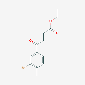 molecular formula C13H15BrO3 B1327855 Ethyl 4-(3-bromo-4-methylphenyl)-4-oxobutyrate CAS No. 898776-82-4