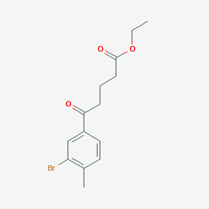 molecular formula C14H17BrO3 B1327856 Ethyl 5-(3-bromo-4-methylphenyl)-5-oxovalerate CAS No. 898776-84-6