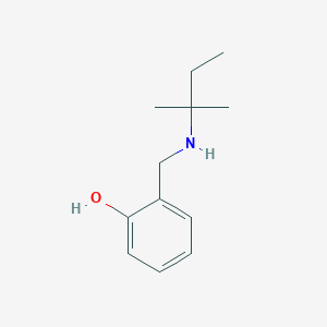 molecular formula C12H19NO B13278569 2-{[(2-Methylbutan-2-YL)amino]methyl}phenol 