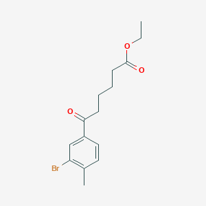 molecular formula C15H19BrO3 B1327857 Ethyl 6-(3-bromo-4-methylphenyl)-6-oxohexanoate CAS No. 898776-86-8