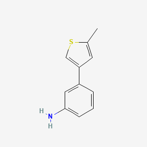 molecular formula C11H11NS B13278576 3-(5-Methylthiophen-3-yl)aniline 
