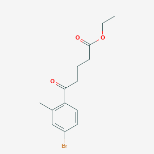 molecular formula C14H17BrO3 B1327860 Ethyl 5-(4-bromo-2-methylphenyl)-5-oxovalerate CAS No. 898776-94-8