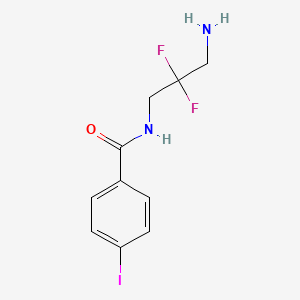 molecular formula C10H11F2IN2O B13278610 N-(3-Amino-2,2-difluoropropyl)-4-iodobenzamide 