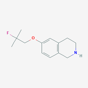 molecular formula C13H18FNO B13278632 6-(2-Fluoro-2-methylpropoxy)-1,2,3,4-tetrahydroisoquinoline 