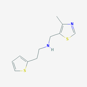 molecular formula C11H14N2S2 B13278636 [(4-Methyl-1,3-thiazol-5-yl)methyl][2-(thiophen-2-yl)ethyl]amine 