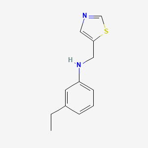 molecular formula C12H14N2S B13278638 3-Ethyl-N-(thiazol-5-ylmethyl)aniline 