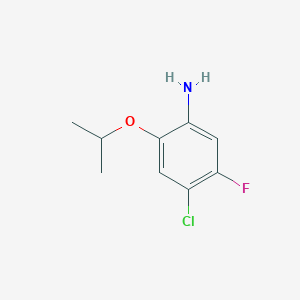 molecular formula C9H11ClFNO B13278649 4-Chloro-5-fluoro-2-(propan-2-yloxy)aniline 
