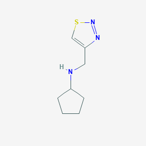 molecular formula C8H13N3S B13278670 N-(1,2,3-thiadiazol-4-ylmethyl)cyclopentanamine 