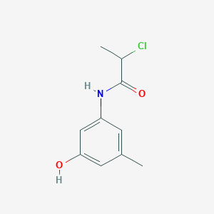 molecular formula C10H12ClNO2 B13278676 2-Chloro-N-(3-hydroxy-5-methylphenyl)propanamide 