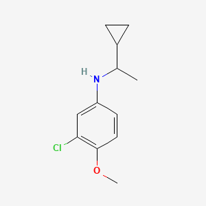 molecular formula C12H16ClNO B13278679 3-chloro-N-(1-cyclopropylethyl)-4-methoxyaniline 