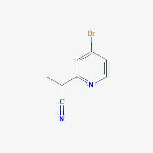 molecular formula C8H7BrN2 B13278683 2-(4-Bromopyridin-2-yl)propanenitrile 