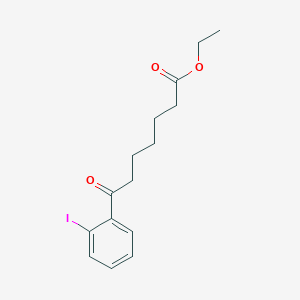 molecular formula C15H19IO3 B1327869 Ethyl 7-(2-iodophenyl)-7-oxoheptanoate CAS No. 898777-18-9