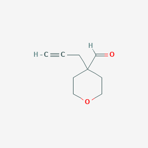molecular formula C9H12O2 B13278692 4-(Prop-2-yn-1-yl)oxane-4-carbaldehyde 