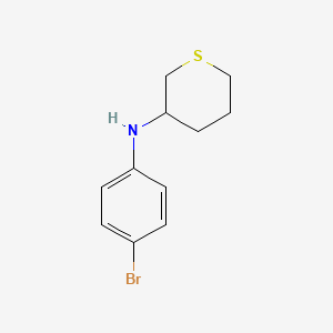 molecular formula C11H14BrNS B13278697 N-(4-bromophenyl)thian-3-amine 