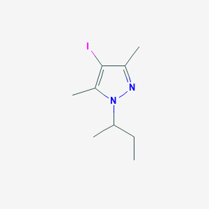 molecular formula C9H15IN2 B13278726 1-(butan-2-yl)-4-iodo-3,5-dimethyl-1H-pyrazole 