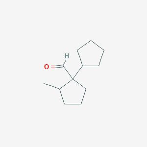 molecular formula C12H20O B13278731 1-Cyclopentyl-2-methylcyclopentane-1-carbaldehyde 
