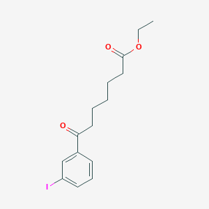 molecular formula C15H19IO3 B1327874 Ethyl 7-(3-iodophenyl)-7-oxoheptanoate CAS No. 898777-33-8