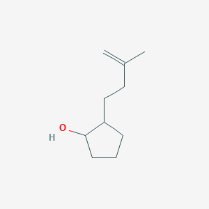molecular formula C10H18O B13278741 2-(3-Methylbut-3-en-1-yl)cyclopentan-1-ol 