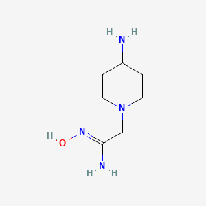 molecular formula C7H16N4O B13278749 2-(4-aminopiperidin-1-yl)-N'-hydroxyethanimidamide 