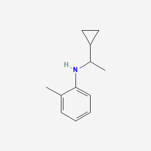 molecular formula C12H17N B13278763 N-(1-cyclopropylethyl)-2-methylaniline 