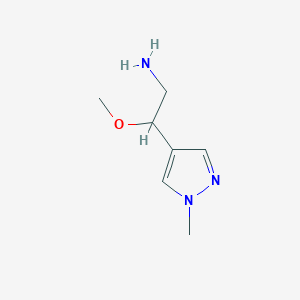 molecular formula C7H13N3O B13278768 2-Methoxy-2-(1-methyl-4-pyrazolyl)ethanamine 