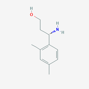 molecular formula C11H17NO B13278769 (3S)-3-amino-3-(2,4-dimethylphenyl)propan-1-ol 