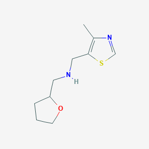 molecular formula C10H16N2OS B13278775 [(4-Methyl-1,3-thiazol-5-yl)methyl](oxolan-2-ylmethyl)amine 