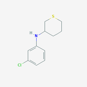 molecular formula C11H14ClNS B13278780 N-(3-chlorophenyl)thian-3-amine 