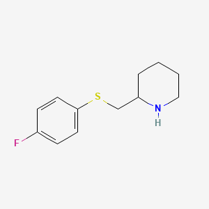 molecular formula C12H16FNS B13278794 2-(((4-Fluorophenyl)thio)methyl)piperidine CAS No. 1247705-36-7