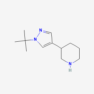 molecular formula C12H21N3 B13278799 3-(1-tert-Butyl-1H-pyrazol-4-yl)piperidine 