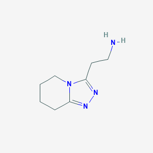 molecular formula C8H14N4 B13278818 2-{5H,6H,7H,8H-[1,2,4]triazolo[4,3-a]pyridin-3-yl}ethan-1-amine 