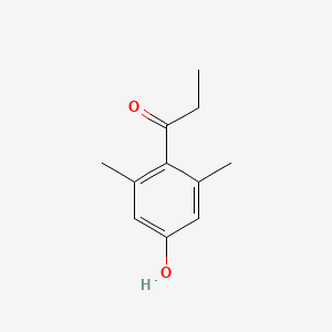 molecular formula C11H14O2 B13278825 1-(4-Hydroxy-2,6-dimethylphenyl)propan-1-one 