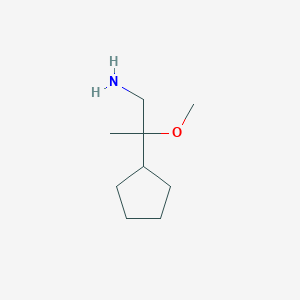molecular formula C9H19NO B13278828 2-Cyclopentyl-2-methoxypropan-1-amine 