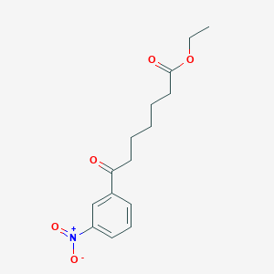 molecular formula C15H19NO5 B1327883 Ethyl 7-(3-nitrophenyl)-7-oxoheptanoate CAS No. 898777-55-4